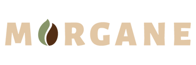 Logo de la boutique Boutique Morgane café MHD sur fond transparent avec écriture beige