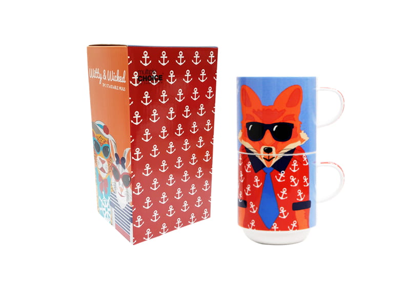 2 tasses empilables "Renard cravate" 2x310ml Multiple Choice by topchoice |  | Morgane café MHD