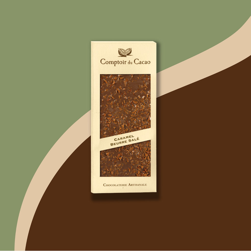 Tablette chocolat au lait caramel beurre salé 90g Comptoir du Cacao | Chocolat | Morgane café MHD