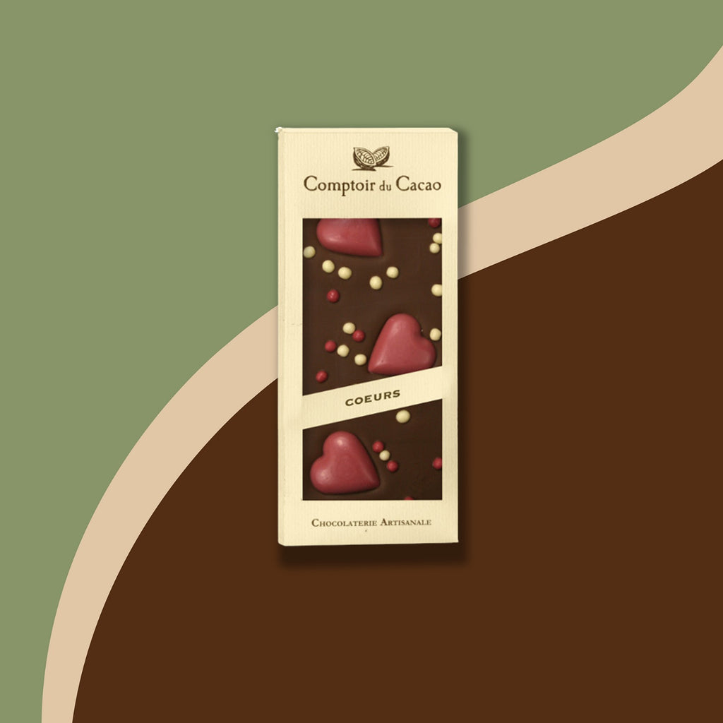 Tablette chocolat au lait "cœurs" 90g Comptoir du Cacao | Chocolat | Morgane café MHD