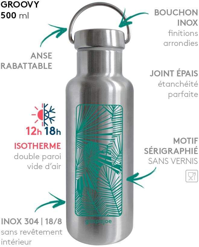 Bouteille isotherme "Jungle" 500ml Gaspajoe | Bouteille isotherme | Morgane café MHD