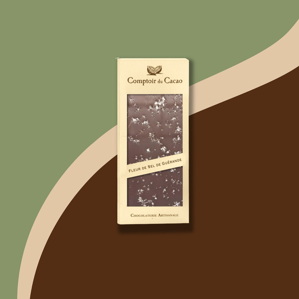 Tablette chocolat noir avec fleur de sel de Guérande 90g Comptoir du Cacao | Chocolat | Morgane café MHD