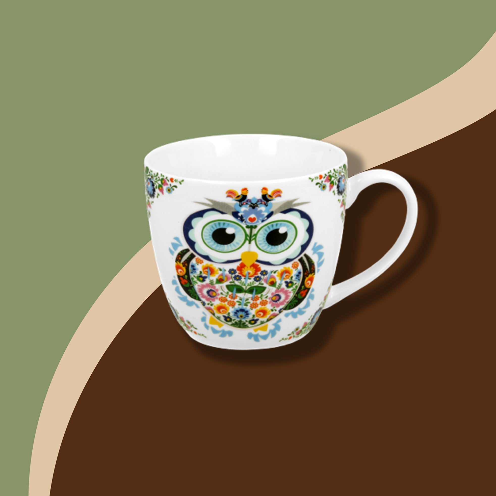 Duo Tasse géante XXL - Motif hibou ethnique - Décoration florale - 900 ml -  En porcelaine - Cadeau de bureau - Tasse à thé - Cappuccino - Grande taille  XXXL : : Cuisine et Maison