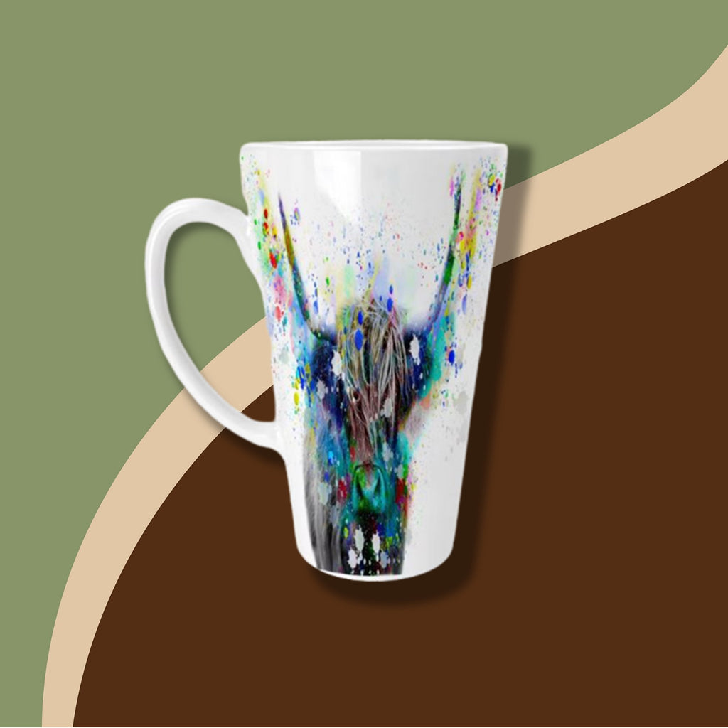 Tasse "Vache Highland éclaboussures d'encre colorées" 500ml Eiledon Art For All | Tasse | Morgane café MHD