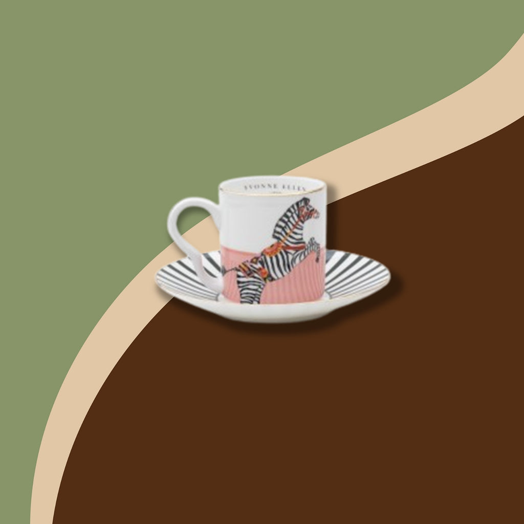 Tasse à café "Zèbre" avec soucoupe 100ml Yvonne Ellen | Tasse à café | Morgane café MHD